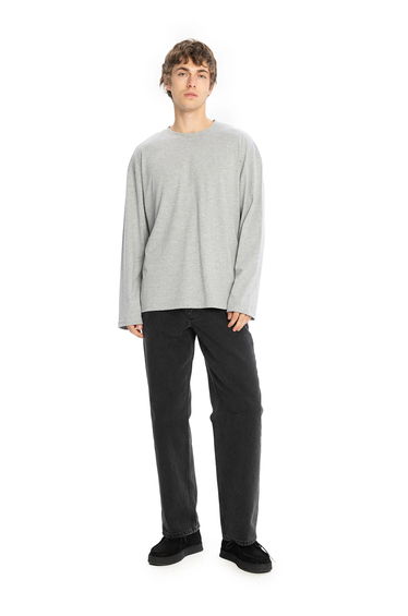 GIESTO Comfort Fit Long Sleeve Crew Neck Cotton T-Shirt