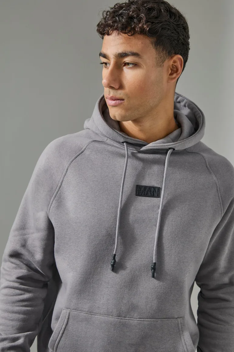 Man Active Hoodie & Short Tracksuit - charcoal - 2