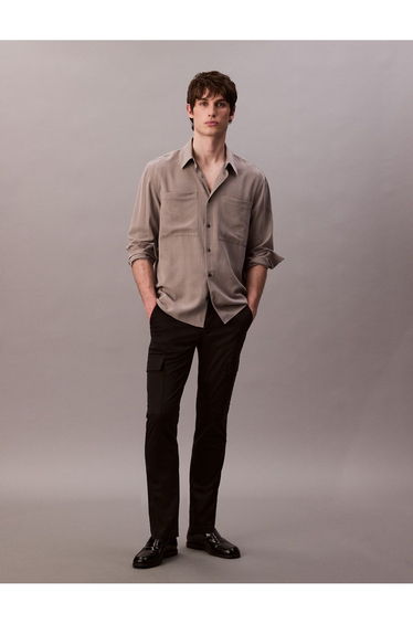 Slim Cotton Stretch Cargo Black