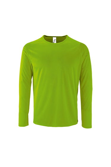 SOLS Mens Sporty Long Sleeve Performance T-Shirt - Neon Green