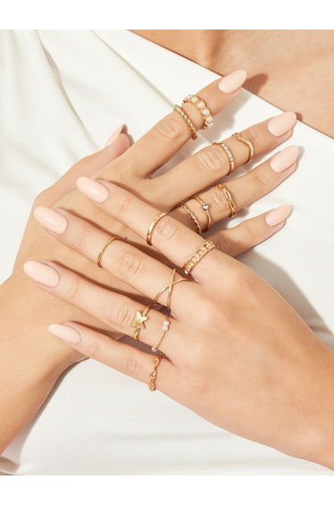 Set of 15 - Embellished Rings