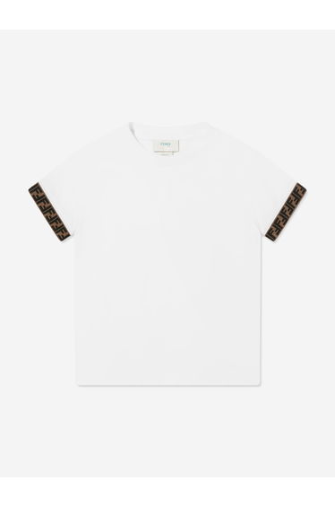Kids Logo Trim T-Shirt in White