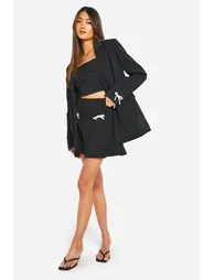 Contrast Bow Fit & Flare Mini Skirt