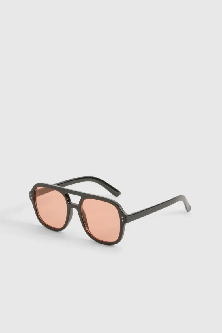 Retro Aviator Sunglasses - dark brown - 1