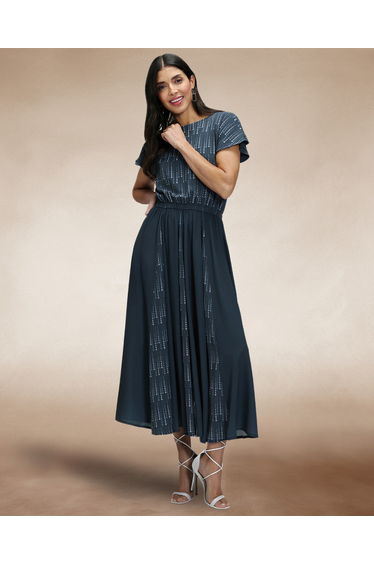 Pleated Midi Dress