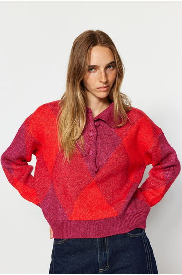 Pink Wide Fit Soft Textured Knitwear Sweater