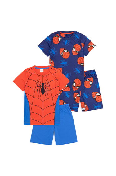 Spider-Man Childrens/Kids Pyjama Set (Pack of 2) - Blue/Red