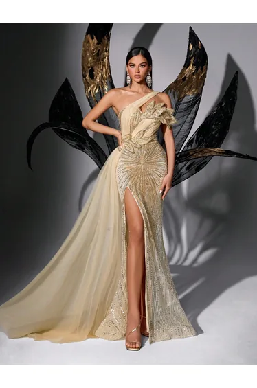 LUVISTRUE Gorgeous Sequins Wedding Guest Dress Guest Gown Formal Dress