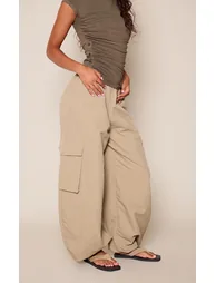 Khaki Cargo Parachute Balloon Trousers