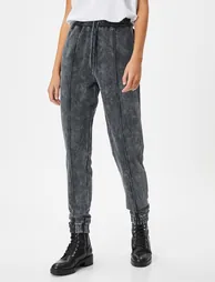 Pocket Detail Ribbed Jogger Sweatpants - 2