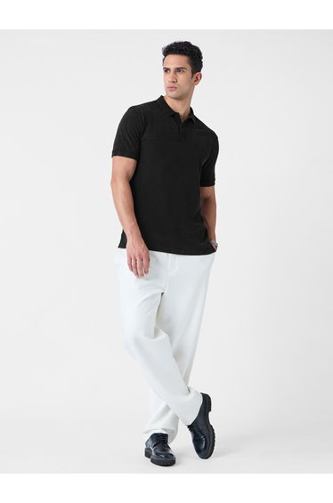 Men Charcoal Vintage Wash Polo