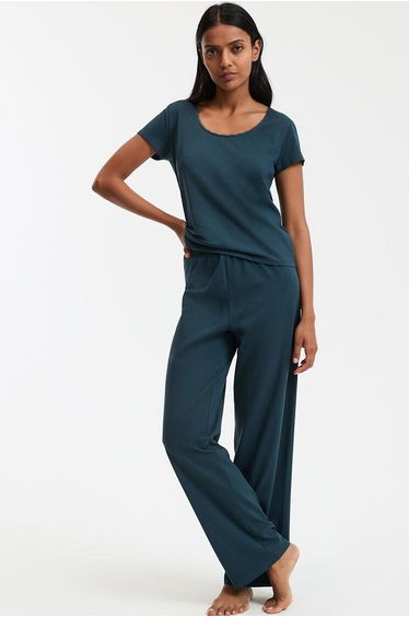 Short Sleeve Pyjamas in Cotton Jersey