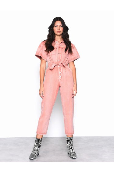 Rose Wash Denim Jumpsuit