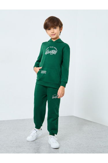 Boys Green Graphic Print Hoodie and Joggers Set