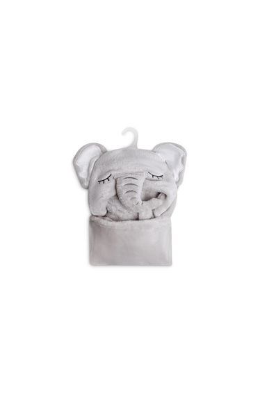 Hooded Elephant Coral Fleece Blanket 75 x 100 cm