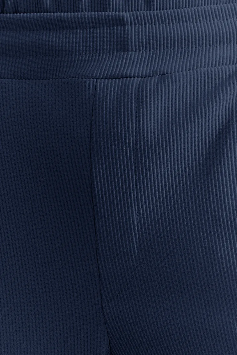 Limited Edition Indigo Men's Oversize Short Sleeve Textured Wrinkle-Free Ottoman Seamless Polo Collar T-Shirt - 7