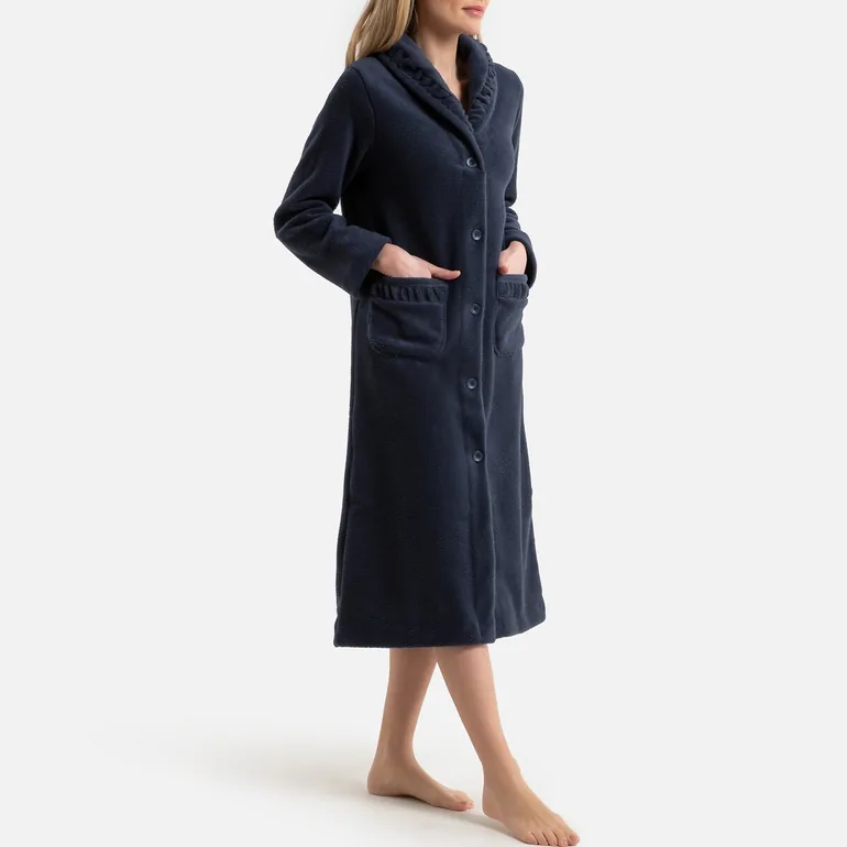 Anne Weyburn Blue Fleece Bathrobe