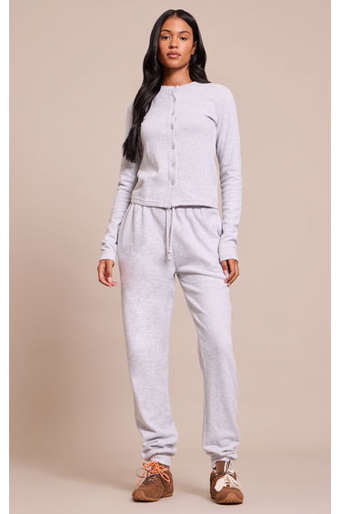 Tall Grey Embroidered Supersoft Cuffed Joggers