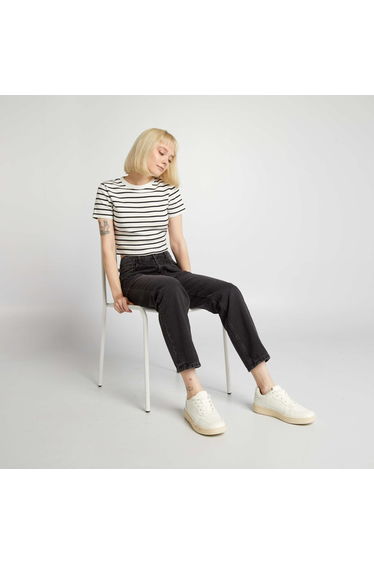 High-rise straight jeans GREY