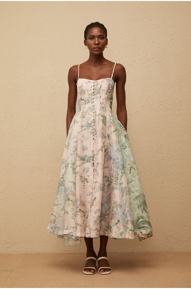 Aurore Pink Floral Print Maxi Dress