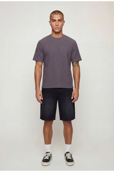 Regular Fit Textured T-shirt - charcoal