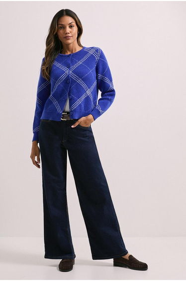 Blue Argyle Cardigan
