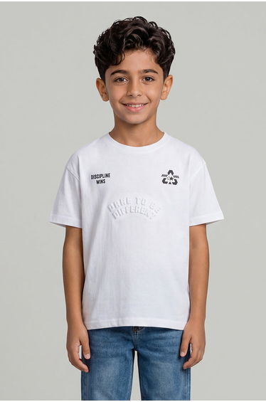 Kids Embossed Short Sleeve T Shirt