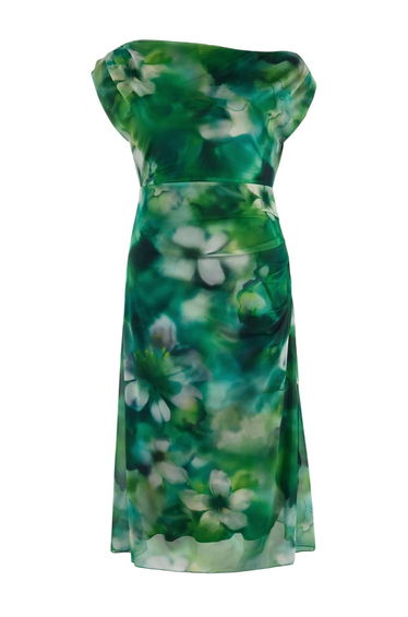 Green Midi Bodycone Tulle Knitted Plus Size Dress