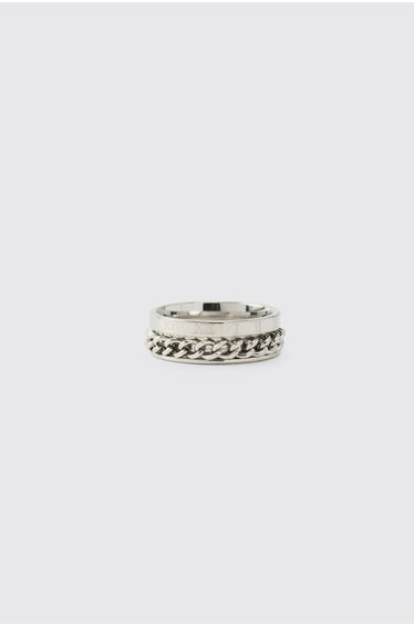 Roman Numeral Chunky Ring - silver