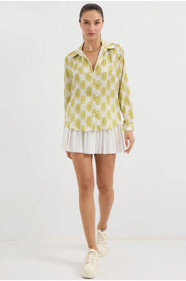 BDART Satin Long Sleeve Shirt with Button Closure