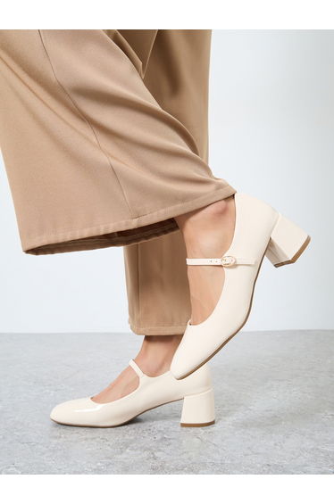 Off White Patent Mary Jane Shoes