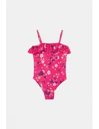 Pink Strap Girls' Swimsuit