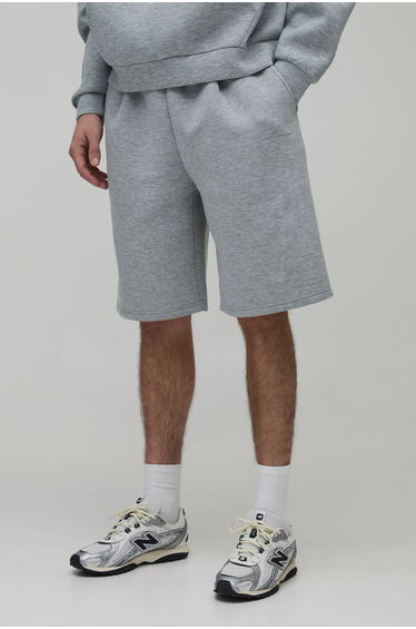 Relaxed Fit Scuba Marl Long Shorts - grey marl