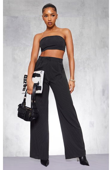 Black Pinstripe Bandeau