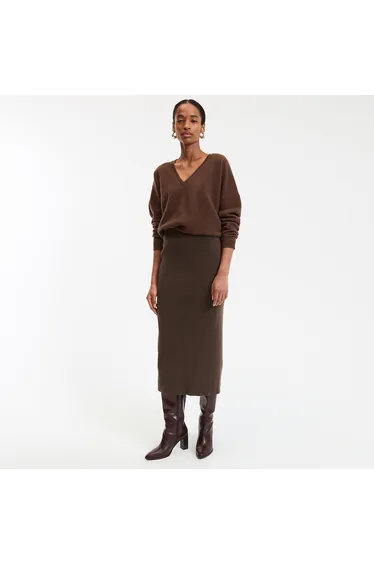 Knitted Straight Maxi Skirt