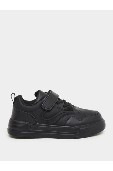 Panelled Sneakers with Hook and Loop Closure