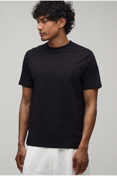 Slim Fit Slub T-Shirt - black