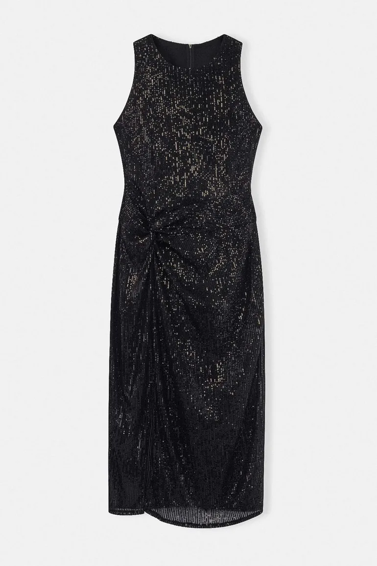 Black Bodycon Knitted Sequined Stylish Plus Size Evening Dress New Year's Dress - 4