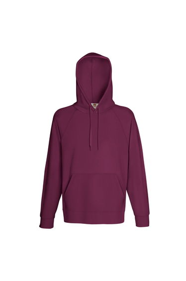 Fruit Of The Loom Mens Lightweight Hooded Sweatshirt / Hoodie (240 GSM) - Burgundy