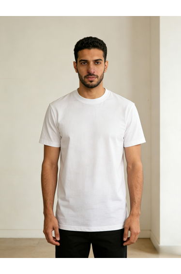 Men White LA Print Short Sleeve T-Shirt