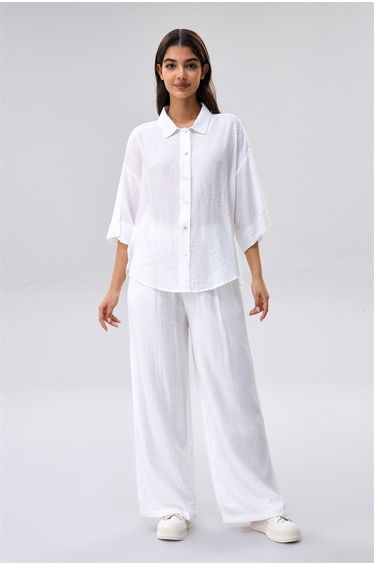 Wide Leg Drawstring Trousers
