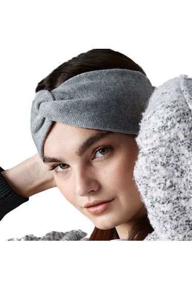 Beechfield Womens/Ladies Twist Knit Headband - Grey Marl