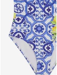 Guess Girls Amalfi Coast Print Swimsuit in Blue - 3