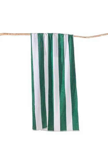 Hendaye Striped 100% Cotton Velour Beach Towel