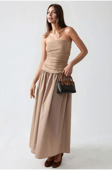 Strapless Maxi Dress with A-Form Fit