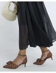 Two Part Bow Pointed Heel Extra Wide