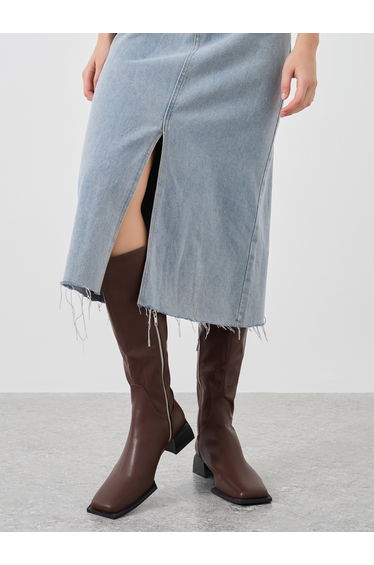 Square Toe Calf Length Rider Boots