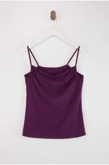 توب  ترينديول كيرف بنفسجي بلا أكمام - للمقاسات الكبيرة