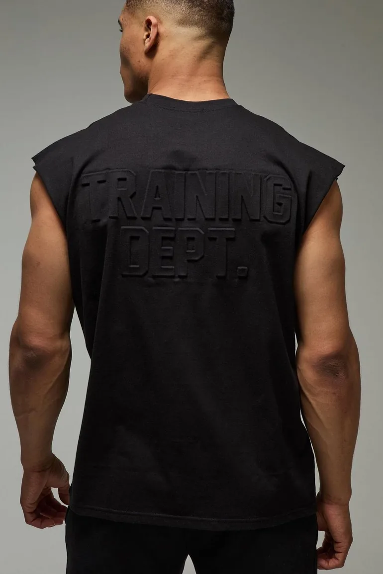 Man Active Training Dept Oversized Embossed Tank - 1