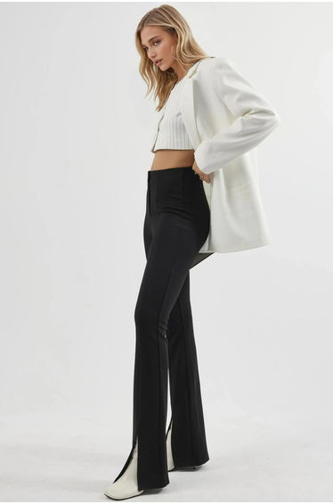 BUSEM High Waist Slit Detailed Flare Leggings